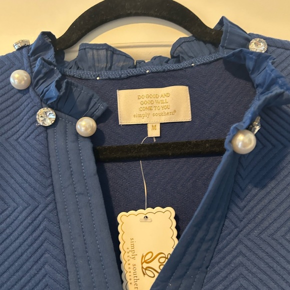 Simply Southern Royal Blue Dress with Pearl and Rhinestone Accents - Picture 4 of 7